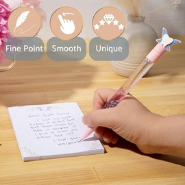 20 Moments of Tooth Tooth Fairy Wand Pen & Notepad Double Set - Add to a Tooth Fairy Kit Includes 4 Floating Glitter Pens & 2 Notepads with 50 sheets each - Tooth Fairy Gift for Children & Dental Hygienist Gifts