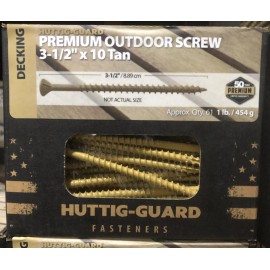 Huttig-Guard 1 Lbs.  Huttig-Guard 3-1/2”x #10 Pro Outdoor Decking Screw T-25 Star Drive Tan