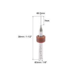 sourcing map PCB Drill Bits 0.5mm Tungsten Carbide Rotary Tool Jewelry CNC Engraving Print Circuit Board Micro Drill Bits 1/8 Inch Shank 1 Set (10 Pcs)