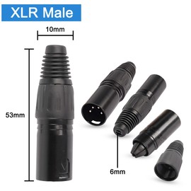 XMSJSIY XLRPlugs - Conectores XLR-M, conector de micrófono de audio tipo soldadura, conector de micrófono de audio, extremos de cable XLR de repuesto, enchufe de audio M-Plug - 4 piezas (XLR 4 pines macho)