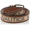 Nautica Men Bold Fashion and Dress Leather Belt with Metal