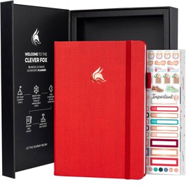 Clever Fox Ultimate Achiever’s Goal Planner - Focus & Productivity 90 Day Journal. Undated Daily Weekly Monthly Planner Organizer & Hourly Schedule Notebook - Hardcover, A5 Size, Ruby Red
