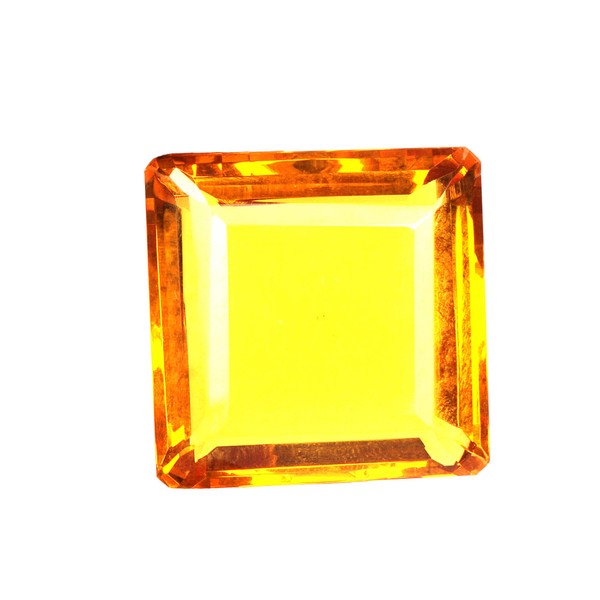 REAL-GEMS 113.55 Ct Yellow Citrine Emerald Shaped Healing Crystal