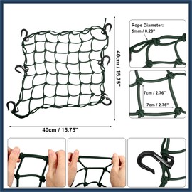 INFINAUTO 1pcs 40x40cm 49 Holes Motorcycle Luggage Cargo Net Green Stylish Design