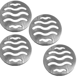 NGe 4Pcs Silver Tone 304 Stainless Steel Round Floor Drain Cover Drain Protection Cover 2.5 Inch 5 Holes