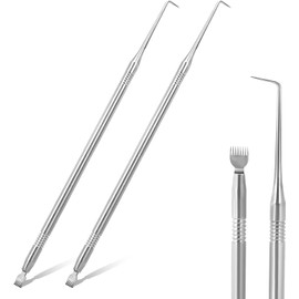Kit de permanente y tinte para pestañas, paquete de 2 herramientas separadoras de pestañas de acero inoxidable, kit reutilizable de elevación de pestañas, herramientas de metal con puntas puntiagudas