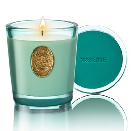 M&SENSE Natural Soy Wax, Fresh Linen Scented Aromatherapy Candle Gift for Women and Men - 9.2 oz | 50 Hours Burn Time, Neon Blue|Luxury Home Scented and Home Décor