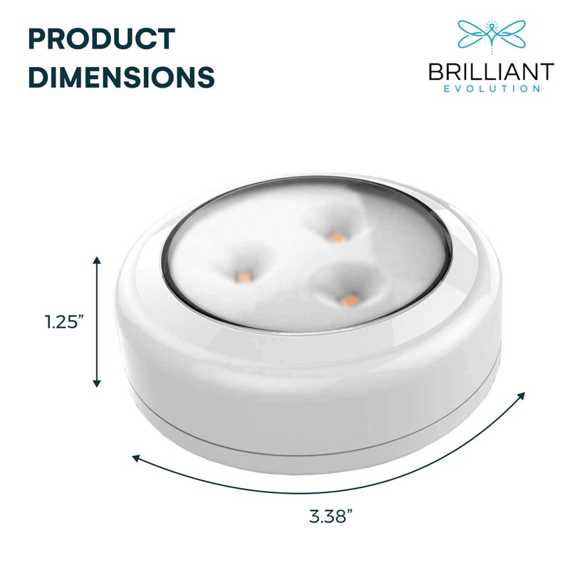 Brilliant Evolution Stick On Push Lights - 6 Pack Remote