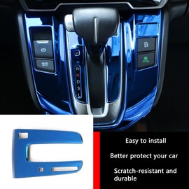KELEIMAI Car Accessories Fit for Honda Gas CR-V CRV 2017 2018 2019 2020 2021 2022 Gear Shift Panel Cover Interior Decoration Trim Blue Stainless Steel 1 PC (with Gear Lever)