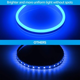 TORCHSTAR Premium 50ft LED Neon Rope Lights, Easter & Spring Decoration, Outdoor IP67 Waterproof, 120V UL Plug, ETL Listed Connectable Neon Light Strip for Shop Sign, Max 3 Sets(150FT), Blue Light