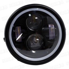 Headlight Motorcycle Mini Type LED Projector Angel Ring Harley Universal