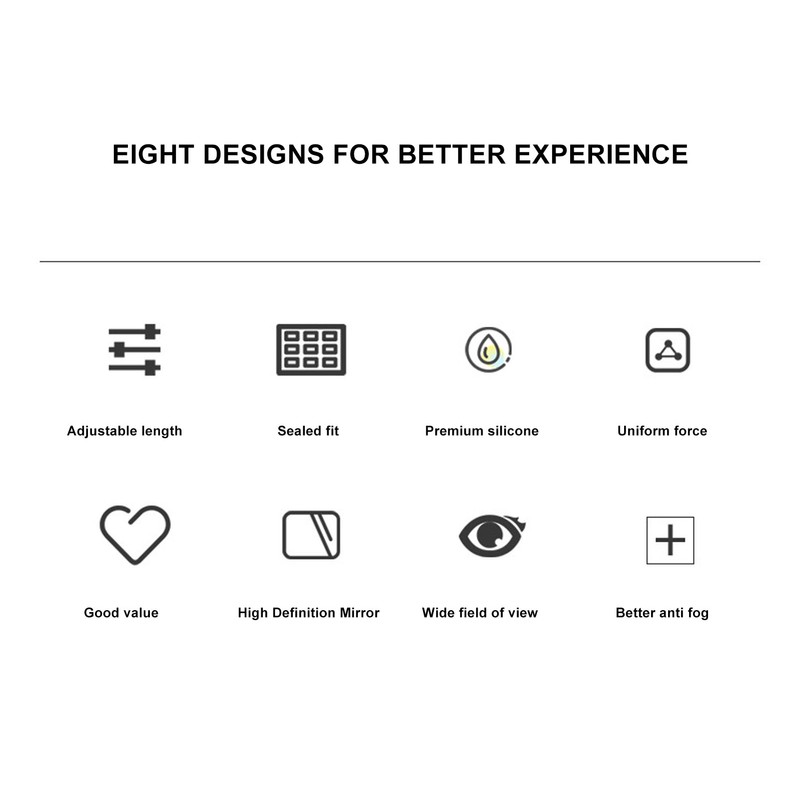 Diving Goggles Silicone Glass Plastic Ultra Clear Comfortable Adjustable Diving