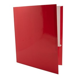 School Supply Boxes | (Red) Three Prong, Two Pocket Folders | 20 Pack | Letter Size Folders for The Classroom & Office