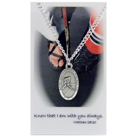 Boys St. Christopher Ice Hockey Medal with Prayer Card