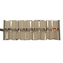 Bull Tools BT 18-504 Wood Working & Carving Tool Storage Organizer Tool Roll Dyed Heavy Weight Cotton Canvas 24 Pocket(Washed Olive Drab)