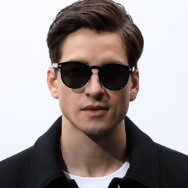 AVAWAY Retro Sunglasses for Men, Round Polarized Glasses UV400 Protective Acetate Frame for Travel Driving