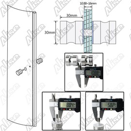 Alise L6000 Shower Glass Door Knob Bathroom Round Back-to-Back Handle Pull,Solid SUS304 Stainless Steel Brushed Nickel