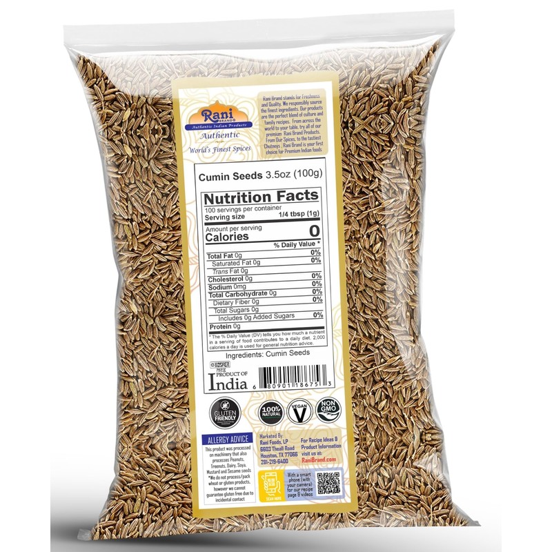 Rani Cumin Seeds Whole (Jeera) Spice 3.5oz (100g) ~ All