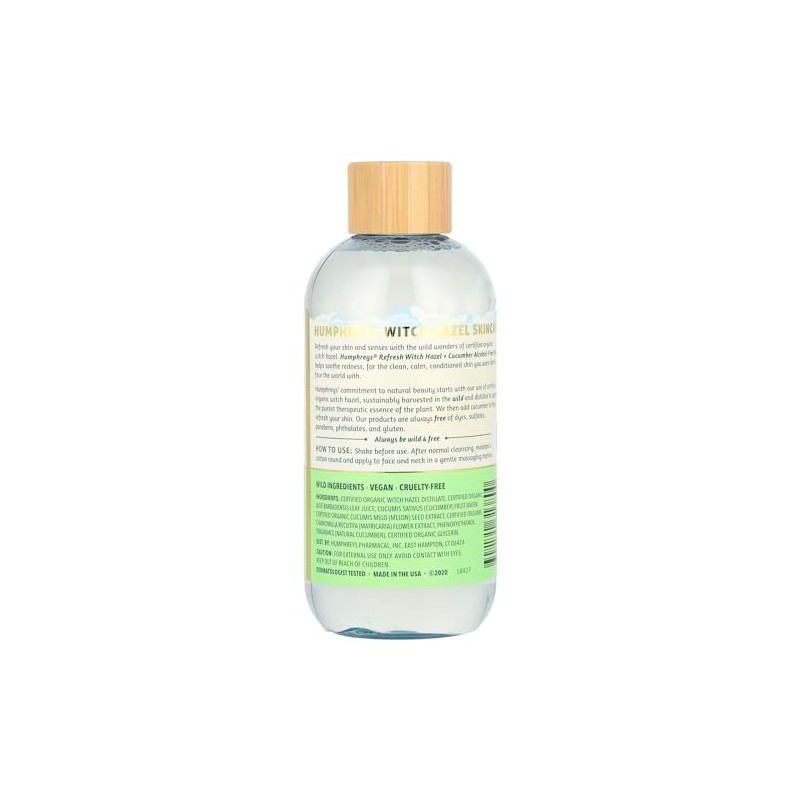 Humphreys Refresh Witch Hazel con tóner sin alcohol de pepino,