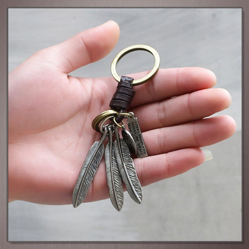 One Limitation AN161 Keyring, Key Ring, Charm, Retro, Leather, Wolf,