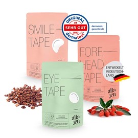 alla/jen - Hyaluronic Skin Tape "Glow Package" with Goji Berry & Szechuan Pepper | Face Mask Was Yesterday - Wrinkle Free with Kinesiology Tapes | Effective Anti-Wrinkle Plaster, Vegan, Cruelty Free