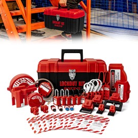 BOZZYS Lockout Tagout Kit,Loto Locks for Breaker and Valve Device Lock Out Tag Out Kits Electrical-OSHA Compliant,Red (BD-Z30-KIT)