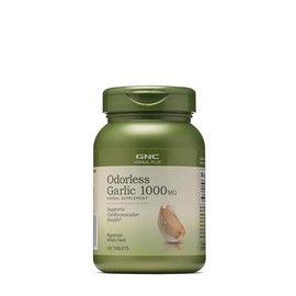 GNC Herbal Plus Odorless Garlic 1000mg Supplement, Vegetarian, Supports Cardiovascular Health, 100 Servings