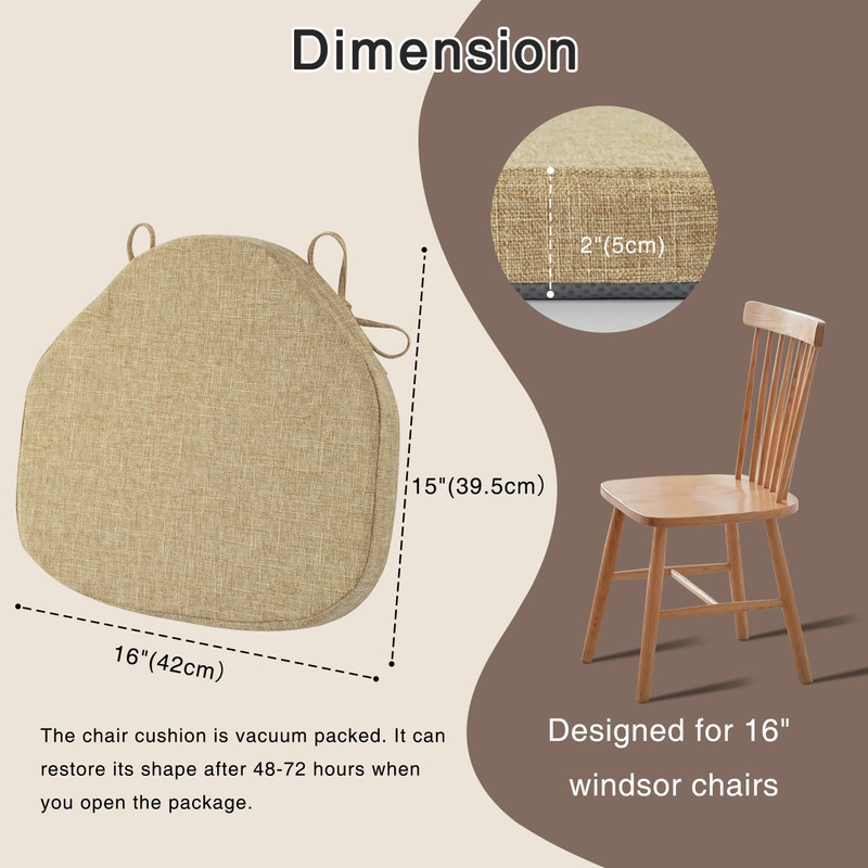 OVOV Chair Cushions for Dining Chairs Set of 4 Beige