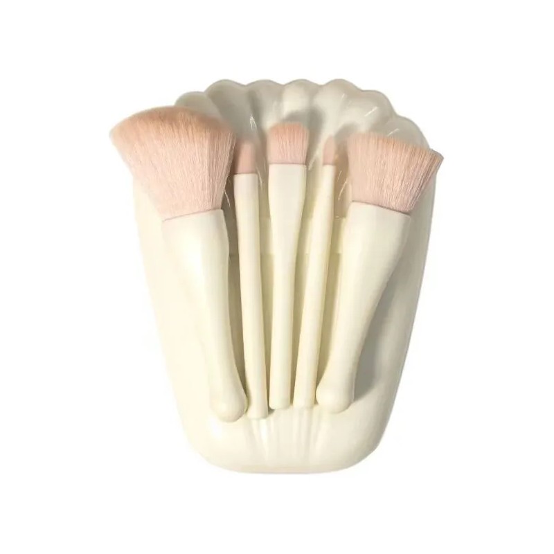 Set De Brochas De Maquillaje Portátiles Shell Travel, 5 Tama