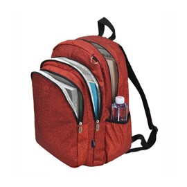 NGIL Glitter Performance Large Canvas Backpack, Sports Backpack, Competitive Dance, Gymnastics, Cheerleading Backpack, Carrying Cheer Essentials (Glitter-Red)