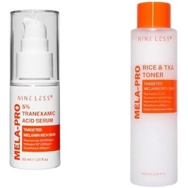 NINELESS-MELA-PRO Sérum 5% Ácido Tranexámico 30ml + Toner Rice&TXA 200ml Niacinamida Glutatión