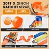 2Pack Ratchet Straps Heavy Duty-2 Inch x 20 Feet(7,500lb Break