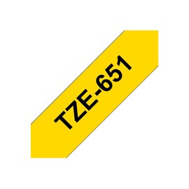Brother TZe-651 24 mm (W) x 8 m (L) Labelling Tape Cassette Laminated Brother Genuine Supplies - Black on Yellow
