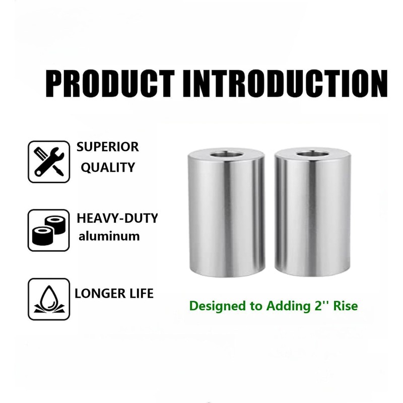 VPZMT 2'' Rise Handlebar Risers Extension 1-1/4'' Handlebars Spacers for