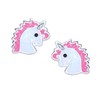Unicorn Earrings with Sparkly Pink Glitter - 925 Sterling Silver