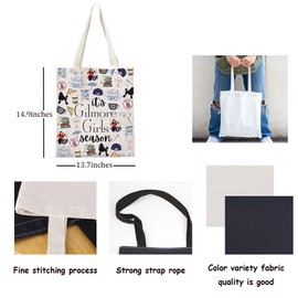 Gilmore TV Show Merchandise Tote Bag Luke’s Coffee Gift Rory Lorelai Lovers Gift It’s Gilmore Girl Season Shoulder Bag For Fans (Gilmore Season Tote)