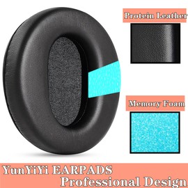 YunYiYi E50BT S500 Replacement Ear Pads Compatible with JBL Synchros E50BT S500 S700 Headphones Protein Leather Ear Pads Headband Ear Cups