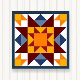 BARN QUILT Block, Beautiful Outdoor or Indoor Square, 7 Sizes, Wall Art Decor, Barn Quilt Sign, Barn Quilt Design BQ117-02 (23.5" x 23.5")