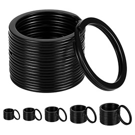 Yorgewd 50-Pack Black Key Rings Keychain, Metal Round Split Rings Key Chain Ring Key Ring Hoop for Home Car Keys Attachment, 5 Sizes