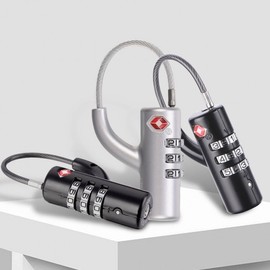 TSA Wire Luggage Lock for Anti-Theft Security & Customs Portable Clip Black