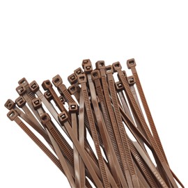 Aroono 8 inch Zip Ties-0.14" Width, 250 PCS Wire Ties with 40lbs Strength, Self-Locking Nylon Cable Ties, UV Resistant, High/Low Temperature Resistant, for Home, Office, Fencing, and Gardening-Brown