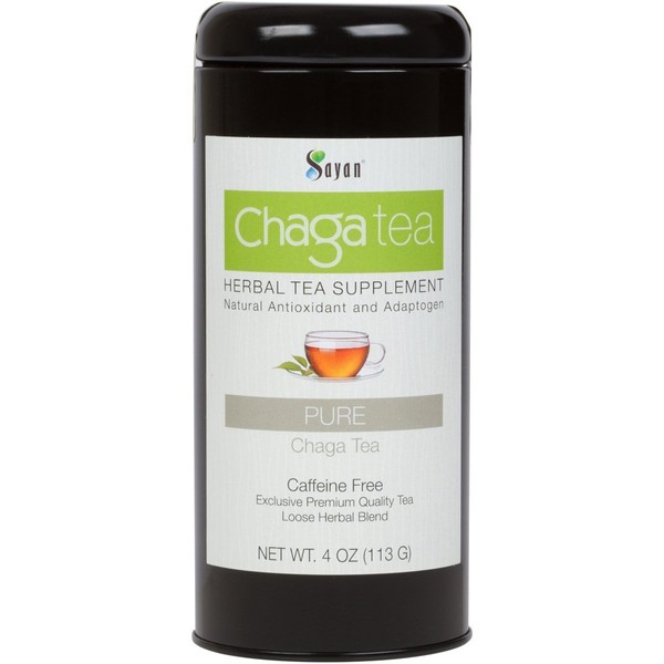 Sayan Siberian Chaga Mushroom Wild Harvested Loose Antioxidant Tea 4 Oz, Exclusive Blend of Raw and Extract, Caffeine-Free Immune Support