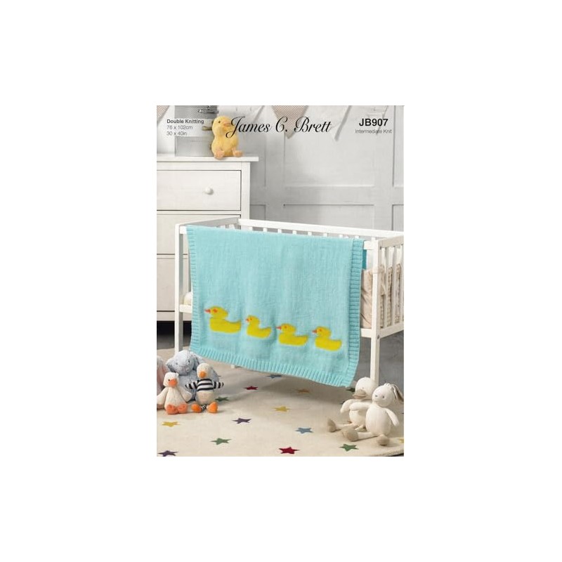 James Brett Double Knit Pattern Kids Baby Ducks Blanket JB907