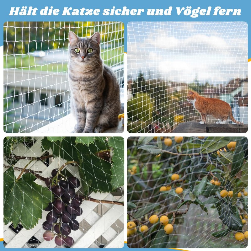Aystkniet Cat Net for Balcony, Transparent, 6 x 3 m,