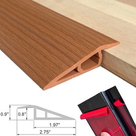 Floor-Transition-Strip Door-Threshold-Strips 36 inch, Threshold 3/4 to 4/5 in, Thresholds for Doorways, Edge-Reducer Threshold-Transition-Strip for Door/Floor (Light Brown)