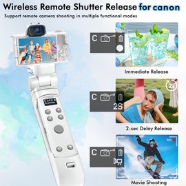 Hanpusen Shooting Grip with Remote Control - for Canon Camera Tripod - Rechargeable Wireless Shutter Release for R8/R10/R50/R100/M50/M200/M6 II/200D/250D/T7i/G5 X II/G7 X III/V10/V1, Replace HG-100TBR