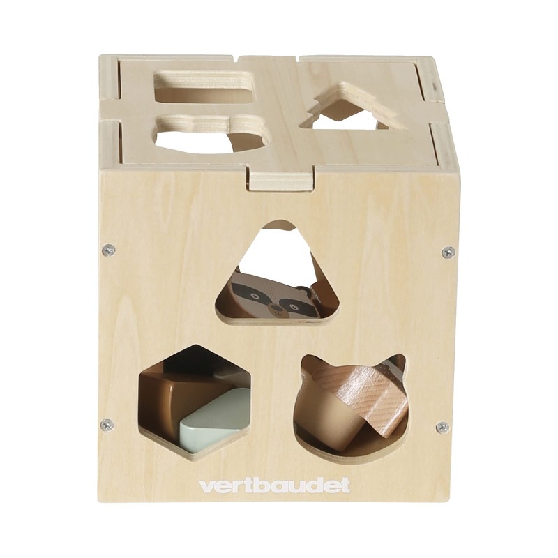 Vertbaudet Shape Sorting Box, Green Forest, Wood FSC® Multicoloured One