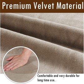 GAMUKAI Stretch Velvet Armrest Covers Spandex Anti-Slip Arm Covers for Chairs Sofa Armchair Slipcovers for Recliner Sofa 2pcs (Taupe)