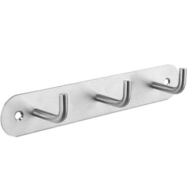 Gedotec Designer Coat Hook Stainless Steel Coat Hook Triple | HEAVEN | Towel Hook Matt Silver | Wall Hook for Screwing | 1 Piece - Hook Rail Including Mounting Material - Hook Rail Bathroom Silver