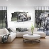 Designart Horse Cart Black and White-Animal Painting Canvas Art-60x32 5